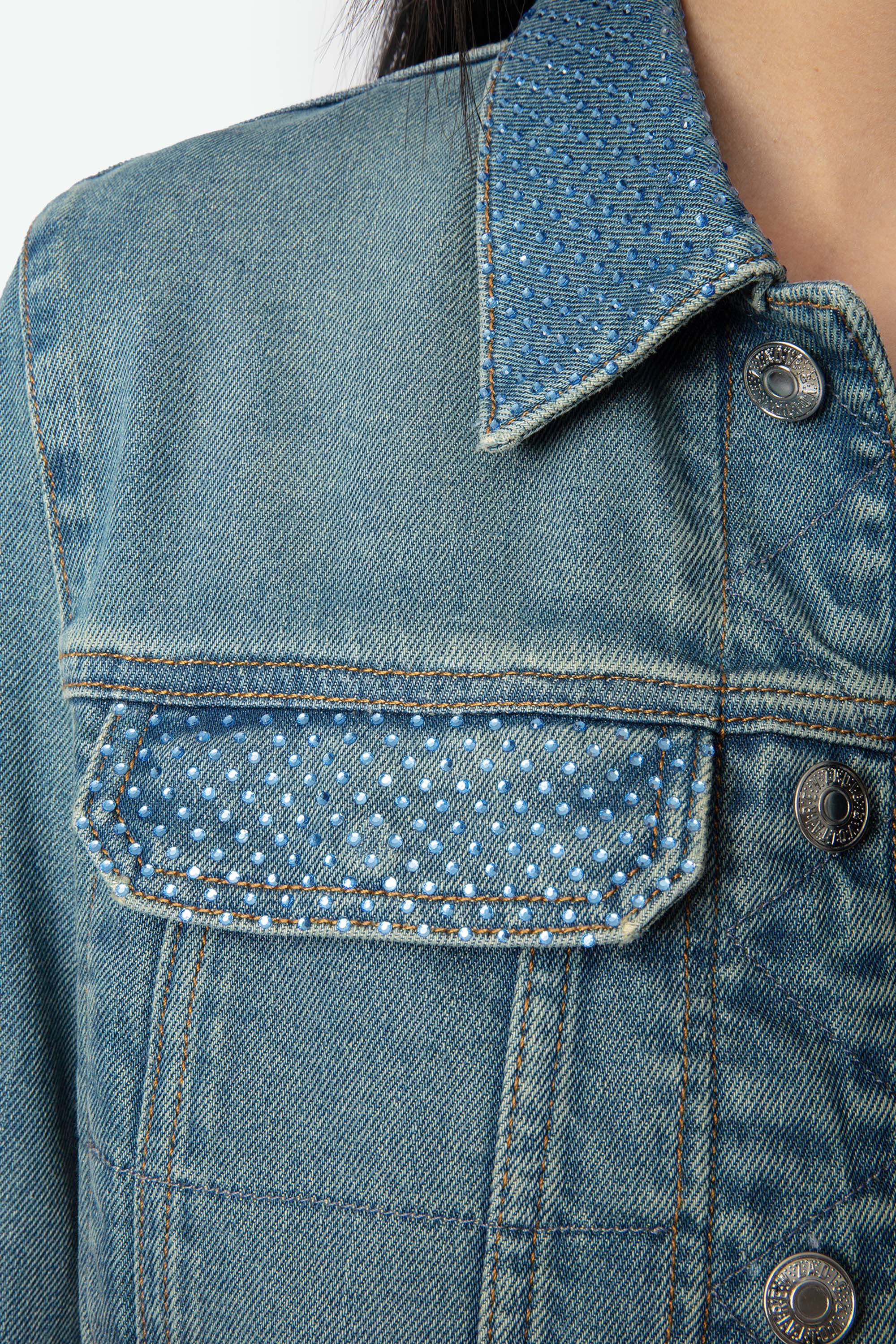 Kioky Strass Denim Jacket